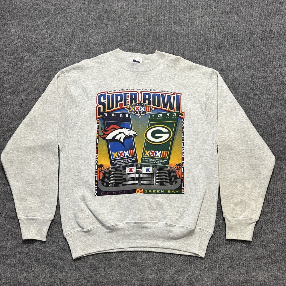 Vintage Denver Broncos Shirt Mens Large NFL Football Super Bowl XXXII Pro Player